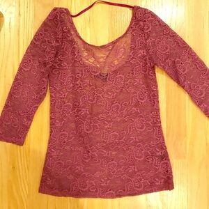 LucCa Couture Pink Lace Top